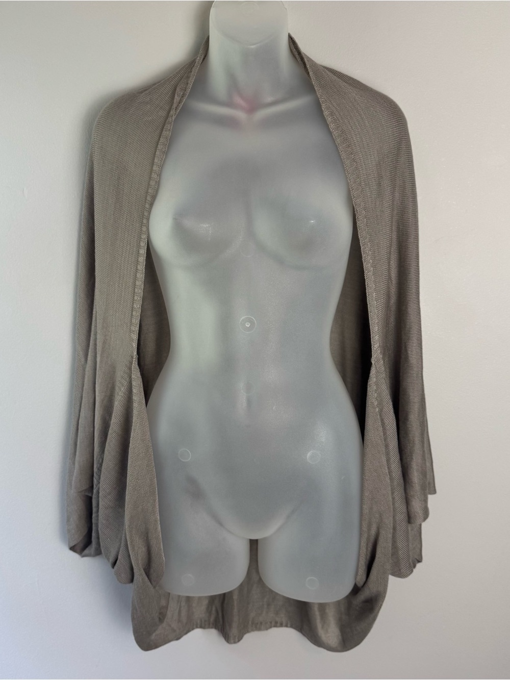 NWT Merona Taupe Open-Front Drape Poncho Topper One Size
